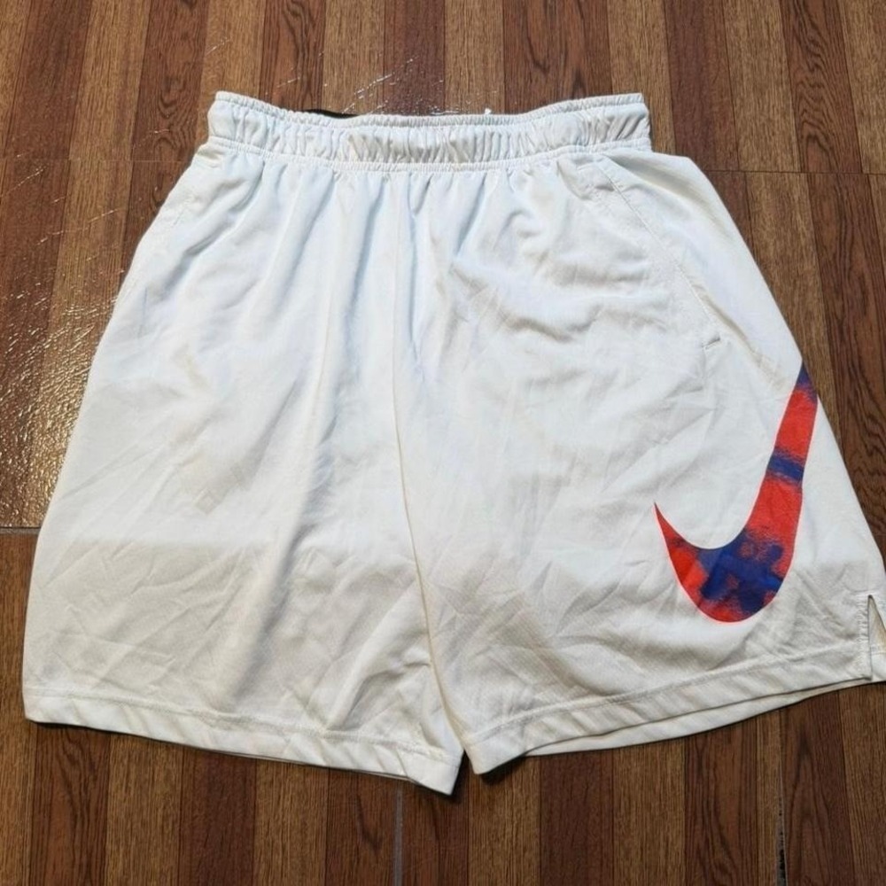 Nike White Dri-Fit Tech Retro Sportswear Running Train Shorts Large